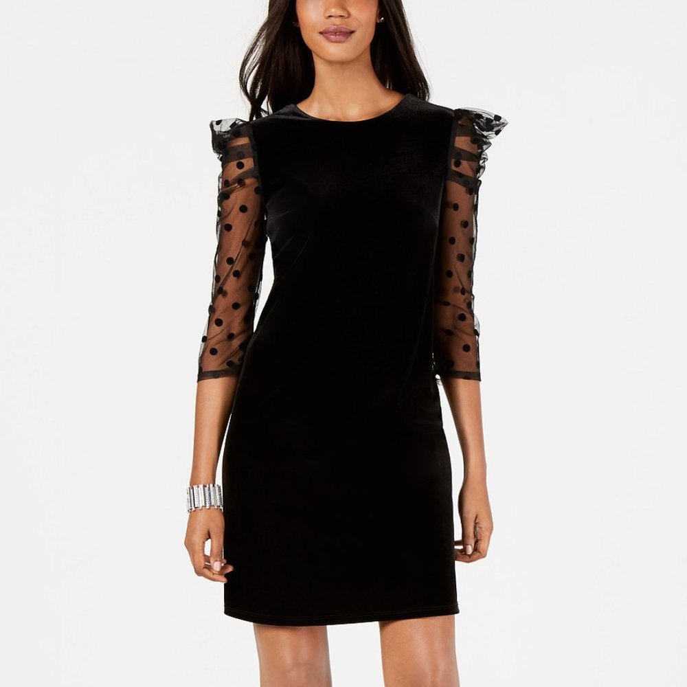 Julia Jordan Womens Velvet Cocktail Shift Dress